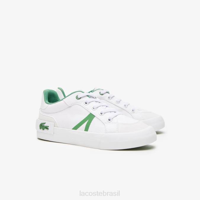 Lacoste crianças tênis l004 têxtil Branco Verde P2PX3060 sapato