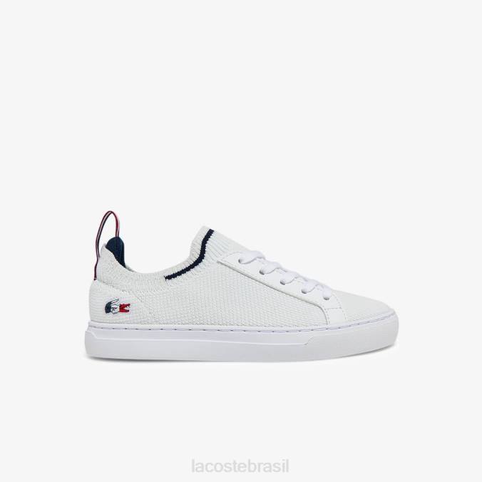 Lacoste crianças tênis la piquée têxtil tricolor branco, marinho e vermelho P2PX3304 sapato