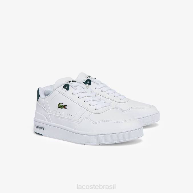Lacoste crianças tênis sintético com clipe branco e verde escuro P2PX3115 sapato