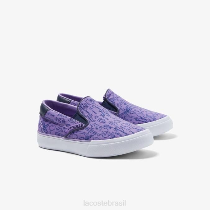 Lacoste crianças jump serve slip on têxtil roxo/branco P2PX2969 sapato