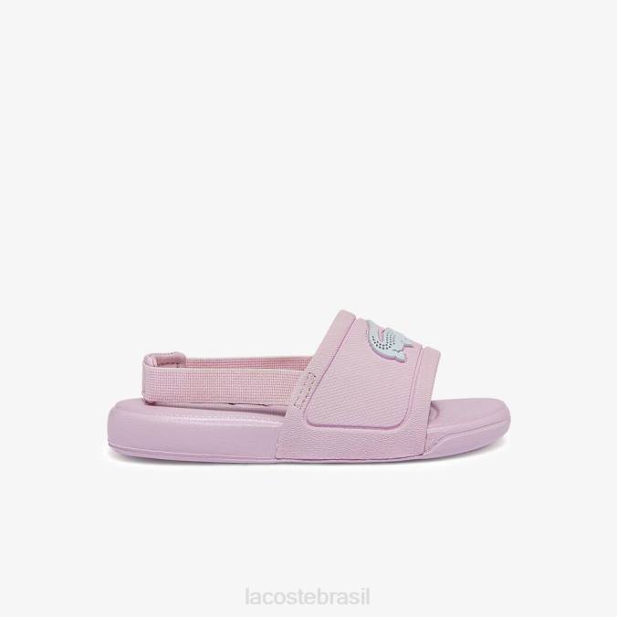 Lacoste crianças l.30 lâminas sintéticas rosa claro e branco P2PX2967 sapato