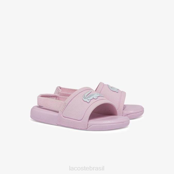 Lacoste crianças l.30 lâminas sintéticas rosa claro e branco P2PX2967 sapato