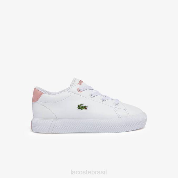 Lacoste crianças tênis gripshot branco e rosa claro P2PX2970 sapato