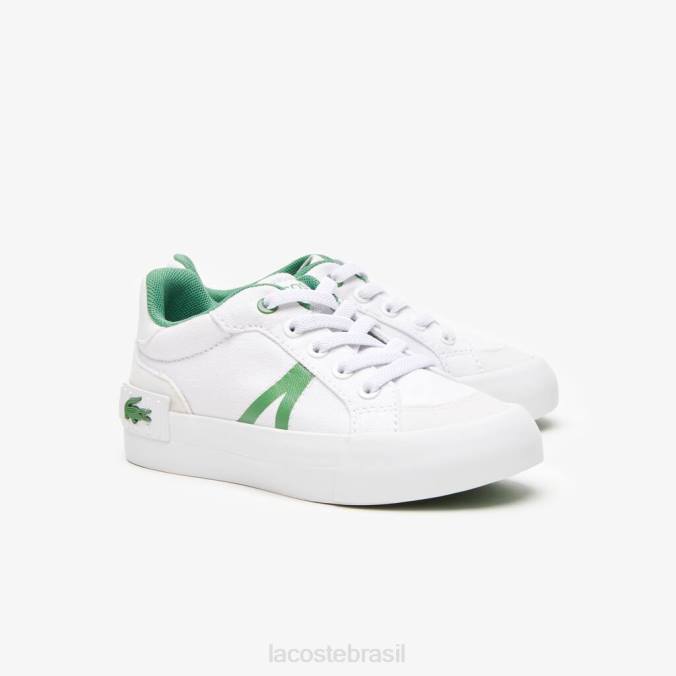 Lacoste crianças tênis l004 têxtil Branco Verde P2PX2933 sapato