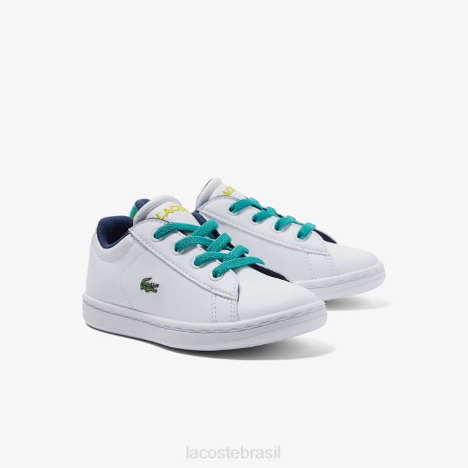 Lacoste crianças tênis sintético carnaby Branco Verde P2PX2985 sapato