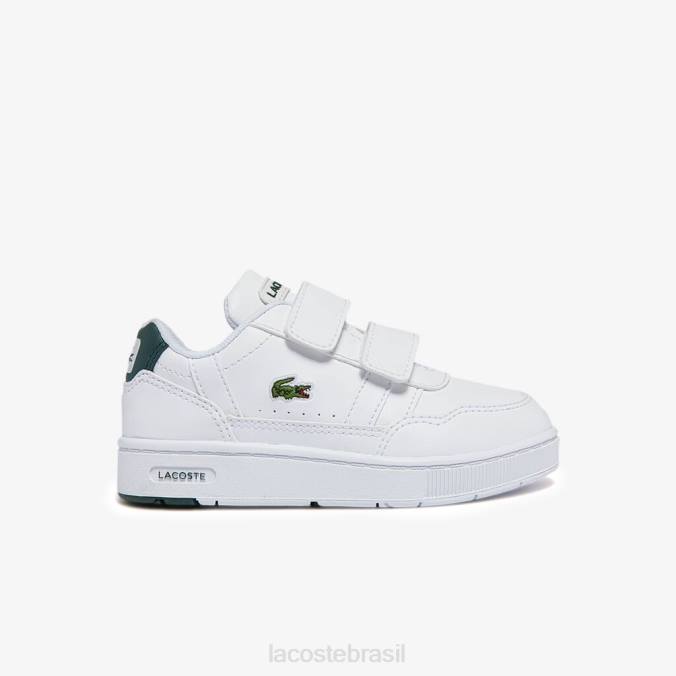 Lacoste crianças tênis sintético com clipe branco e verde escuro P2PX2942 sapato