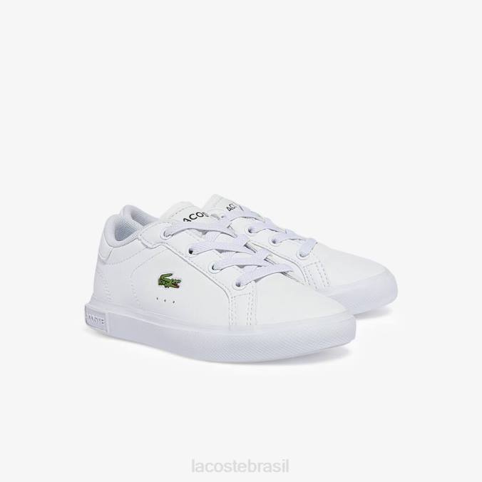 Lacoste crianças tênis sintético powercourt branco P2PX2935 sapato