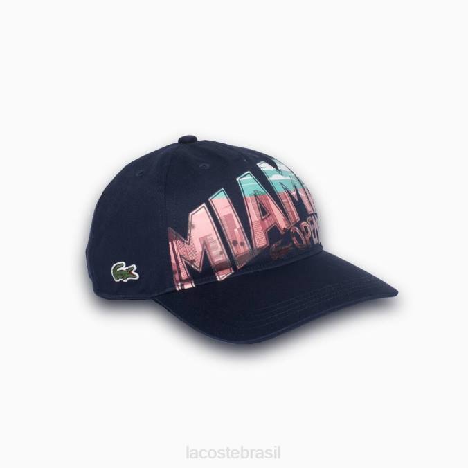 Lacoste homens chapéu gráfico miami open miami azul-marinho P2PX2338 acessórios