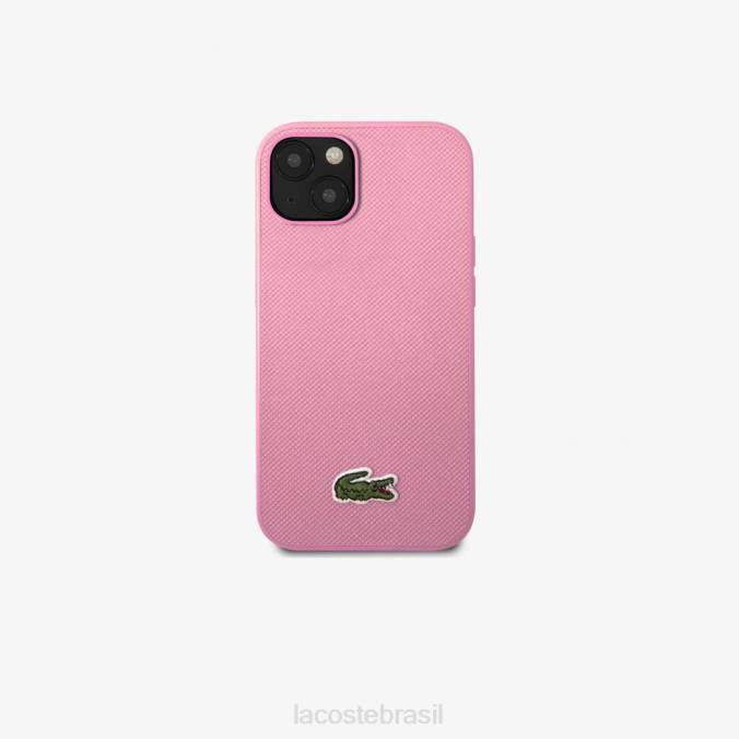 Lacoste homens capa iphone 14 plus com efeito petit piquê parmesão P2PX2226 acessórios