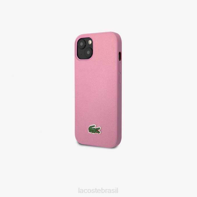 Lacoste homens capa iphone 14 plus com efeito petit piquê parmesão P2PX2226 acessórios