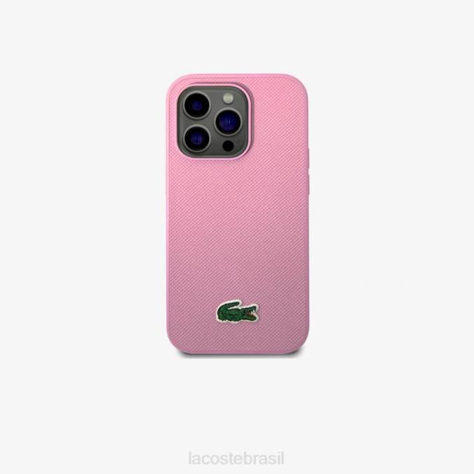 Lacoste homens capa petit piqué efeito iphone 14 pro max parmesão P2PX2215 acessórios