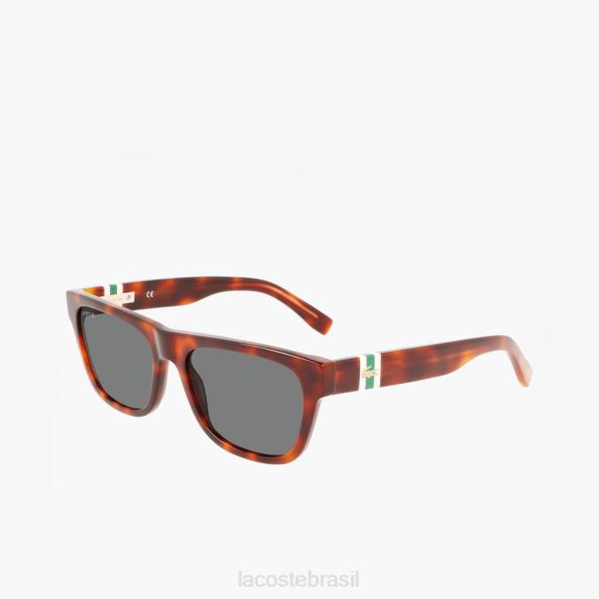Lacoste homens óculos de sol em acetato retangular estilo escala l.12.12 Havana P2PX2183 acessórios