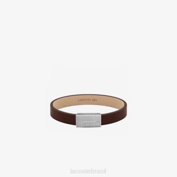 Lacoste homens pulseira de viajante marrom P2PX2208 acessórios