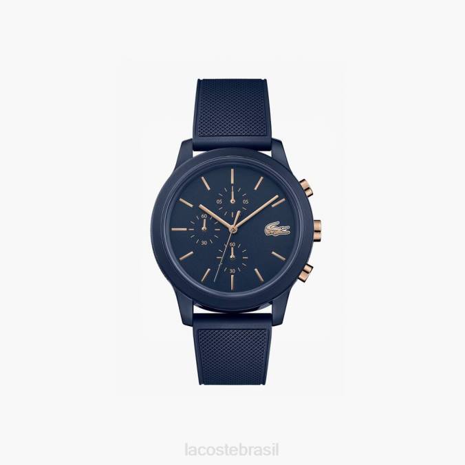Lacoste homens Relógio 12.12 com pulseira petit piquê de silicone azul marinho azul P2PX2314 acessórios