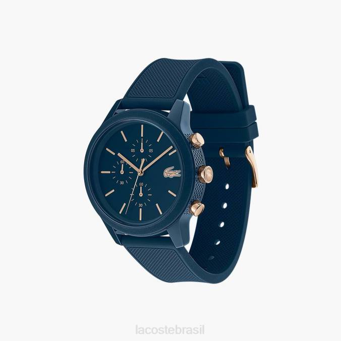 Lacoste homens Relógio 12.12 com pulseira petit piquê de silicone azul marinho azul P2PX2314 acessórios