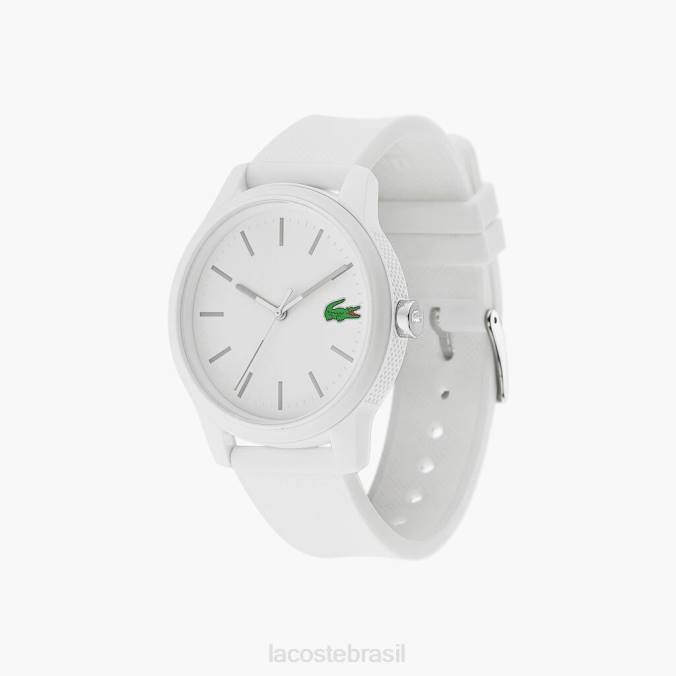 Lacoste homens l.12.12 relógio com pulseira de silicone branco branco P2PX2333 acessórios