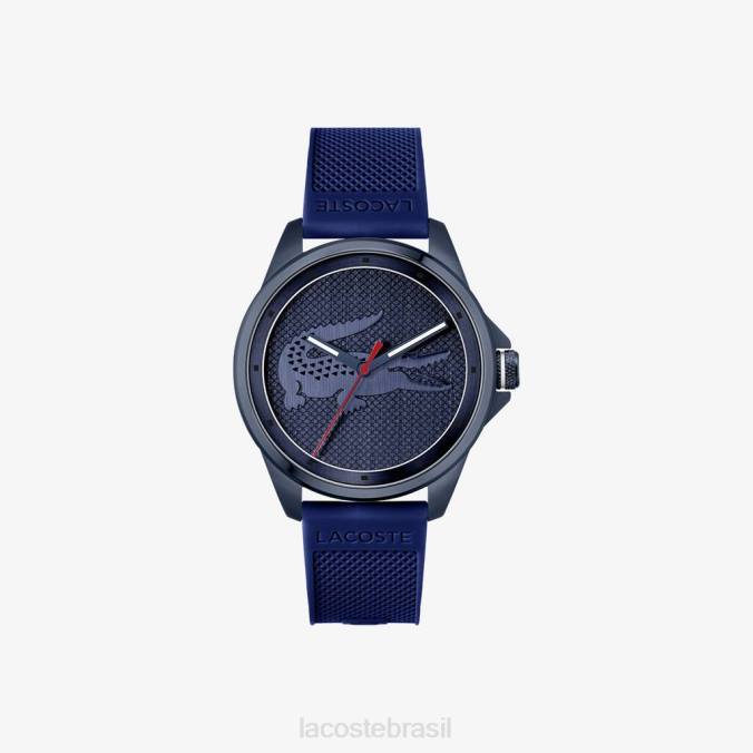 Lacoste homens relógio le croc 3 ponteiros azul silicone azul P2PX2298 acessórios