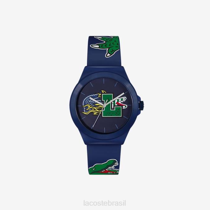 Lacoste homens relógio neocroc com pulseira de silicone azul azul P2PX2207 acessórios