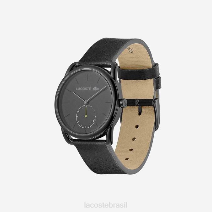 Lacoste homens relógio urbano masculino com pulseira de couro preto preto P2PX2312 acessórios