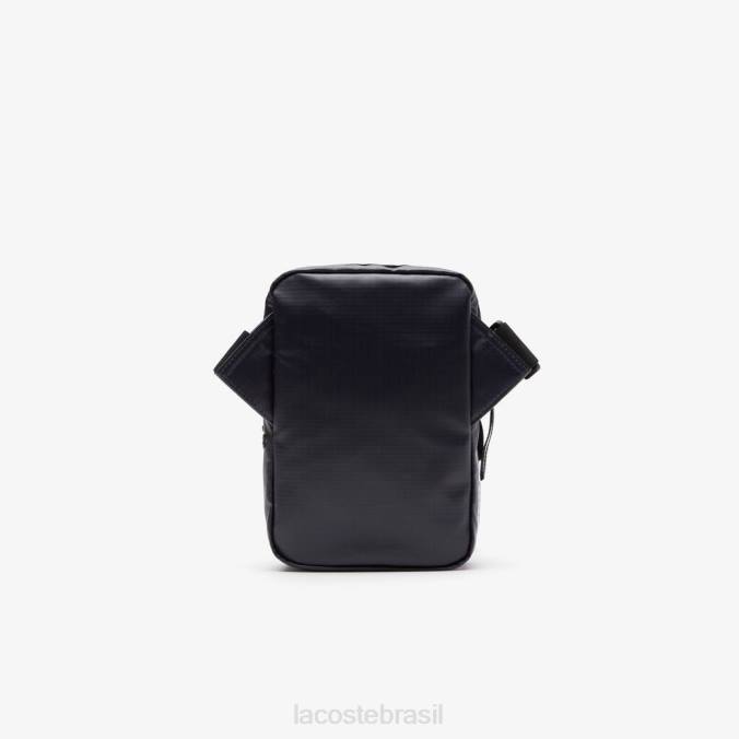 Lacoste homens bolsa com detalhe de contraste com zíper azul noite noir P2PX1963 bolsas e artigos de couro