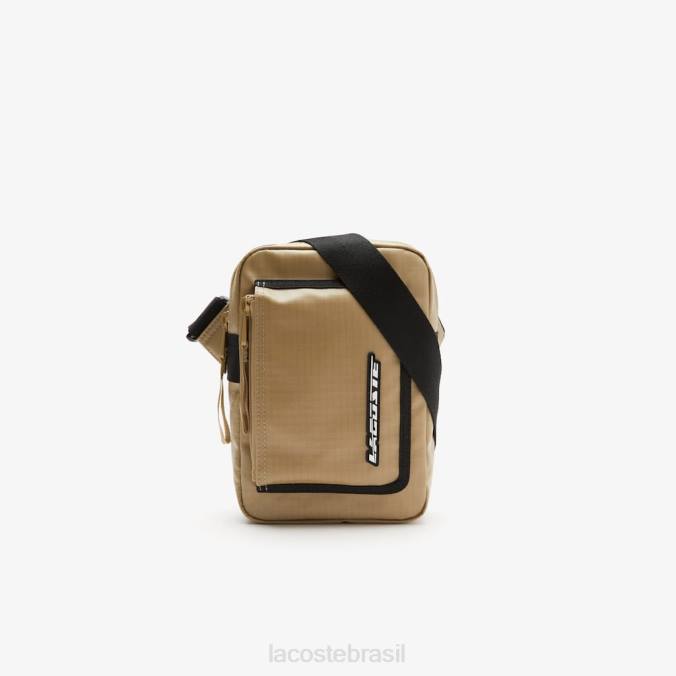 Lacoste homens bolsa com detalhe de contraste com zíper leão negro P2PX1962 bolsas e artigos de couro