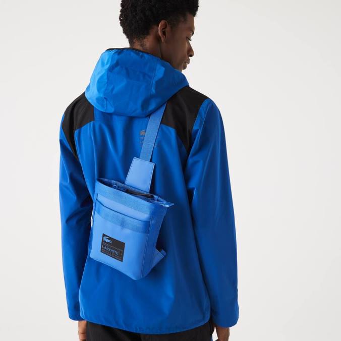 Lacoste homens bolsa com estampa de assinatura marina negra P2PX2104 bolsas e artigos de couro