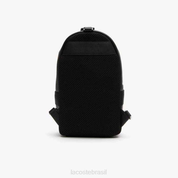 Lacoste homens bolsa compacta de couro de bezerro dividida preto P2PX2002 bolsas e artigos de couro