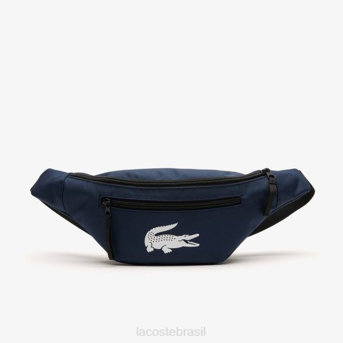 Lacoste homens bolsa de cinto de fibra reciclada azul P2PX2003 bolsas e artigos de couro