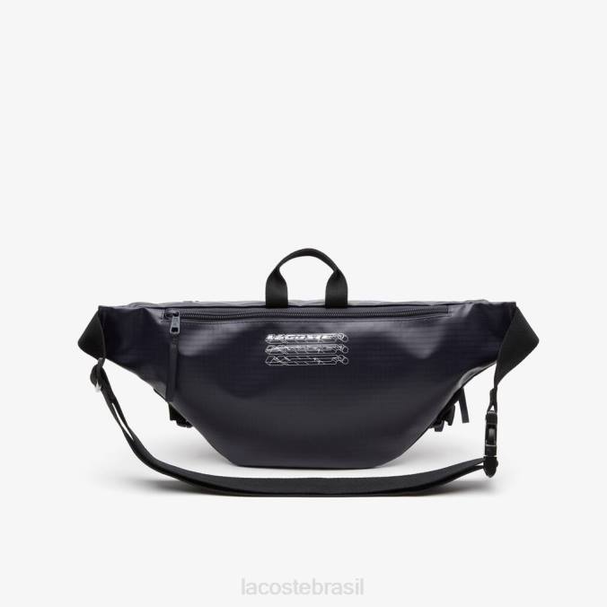 Lacoste homens bolsa de cintura com estampa de logo azul noite noir P2PX1951 bolsas e artigos de couro