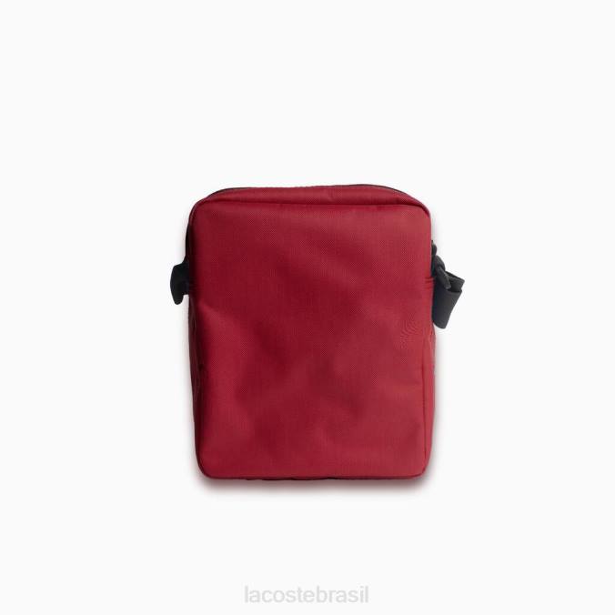 Lacoste homens bolsa de ombro em fibra reciclada ciclismo vermelho P2PX1999 bolsas e artigos de couro