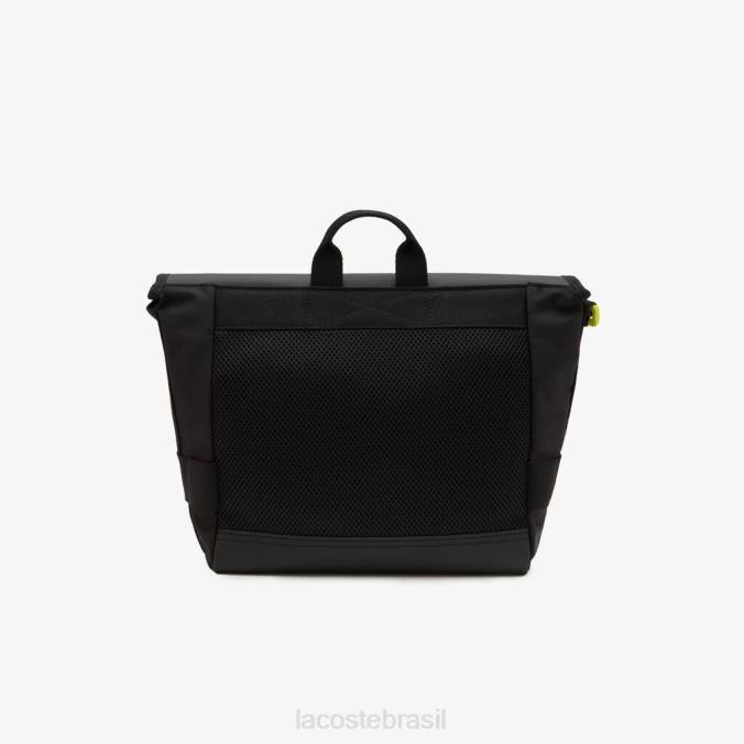 Lacoste homens bolsa mensageiro impermeável com estampa exclusiva limão preto P2PX2036 bolsas e artigos de couro