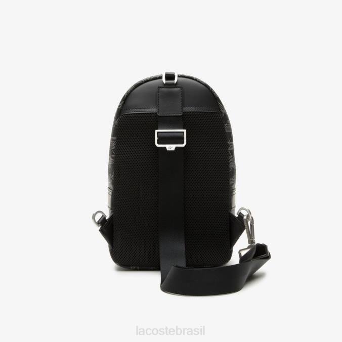 Lacoste homens bolsa transversal com estampa monograma The Blend monograma noir gris P2PX1975 bolsas e artigos de couro