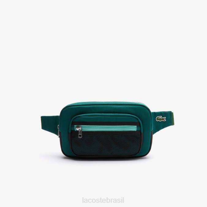 Lacoste homens l roupa com detalhes contrastantes em lona pochete swing vert 132 espirulina P2PX2040 bolsas e artigos de couro