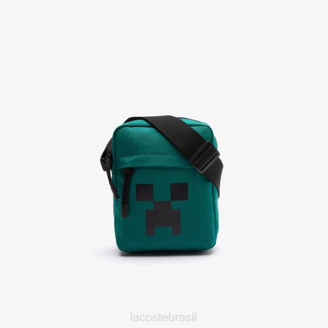 Lacoste x Minecraft homens bolsa transversal vertical em lona estampada floresta minecraft P2PX2033 bolsas e artigos de couro