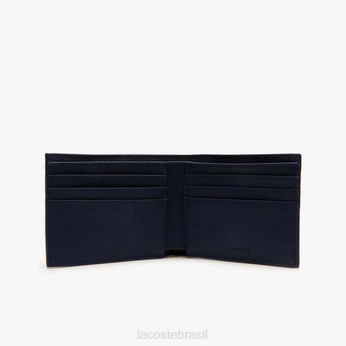 Lacoste homens carteira clássica petit piqué seis cartões preto P2PX2021 bolsas e artigos de couro