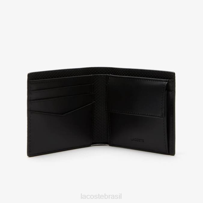 Lacoste homens carteira de couro de bezerro chantaco preto P2PX1995 bolsas e artigos de couro