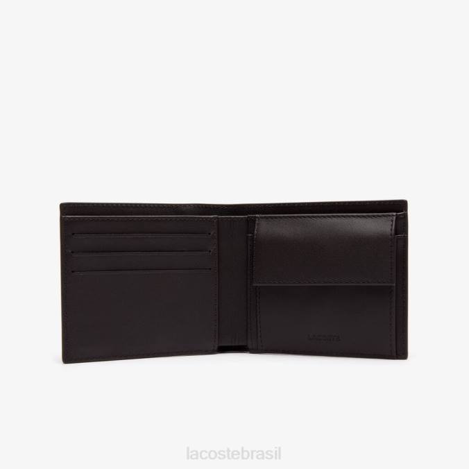 Lacoste homens carteira de couro fitzgerald marrom escuro P2PX1944 bolsas e artigos de couro