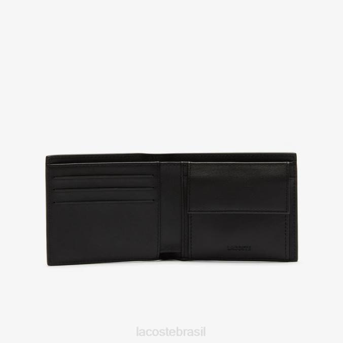 Lacoste homens carteira de couro fitzgerald preto P2PX1943 bolsas e artigos de couro