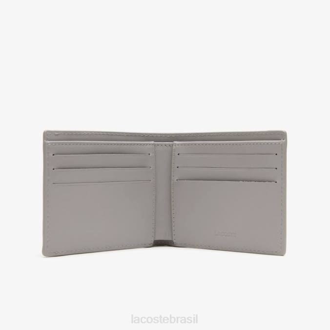 Lacoste homens carteira dobrável com forro contrastante cimento floride noir P2PX1989 bolsas e artigos de couro