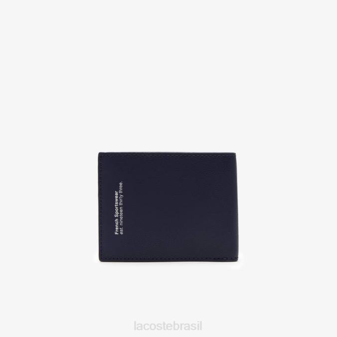 Lacoste homens carteira dobrável com slot para cartão interno roxo P2PX1993 bolsas e artigos de couro