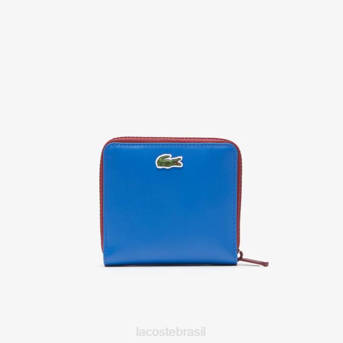 Lacoste homens carteira zip com crachá de crocodilo marina P2PX2133 bolsas e artigos de couro