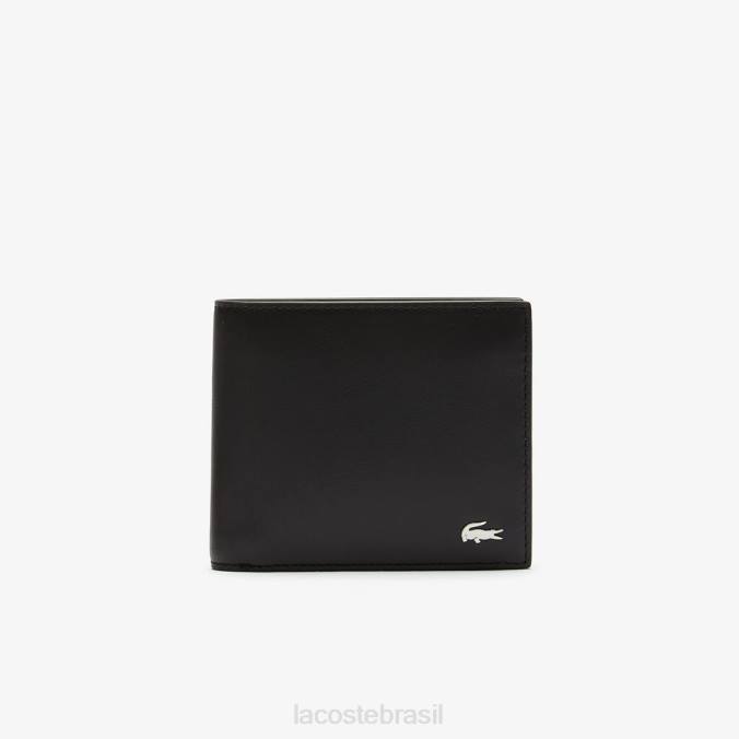 Lacoste homens conjunto de presente de chaveiro com carteira e logotipo preto P2PX1986 bolsas e artigos de couro