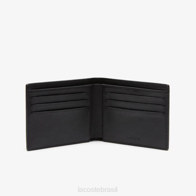 Lacoste homens conjunto de presente de chaveiro com carteira e logotipo preto P2PX1986 bolsas e artigos de couro