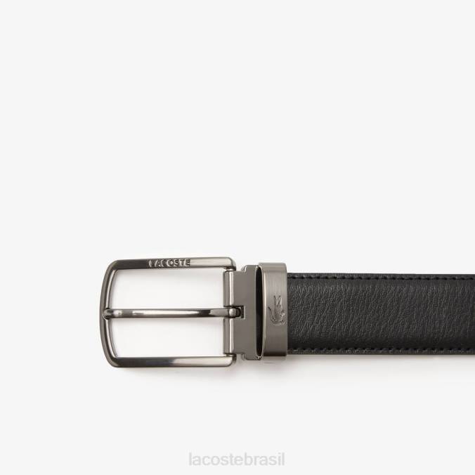 Lacoste homens conjunto de presente de cinto com fivela de dois pinos Marinha Negra 166 P2PX2113 bolsas e artigos de couro