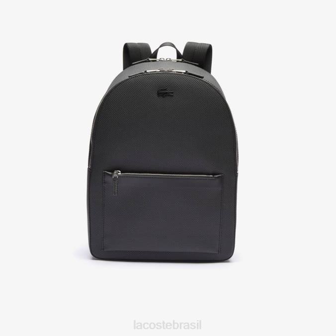 Lacoste homens mochila de couro com costura fosca chantaco preto P2PX2022 bolsas e artigos de couro