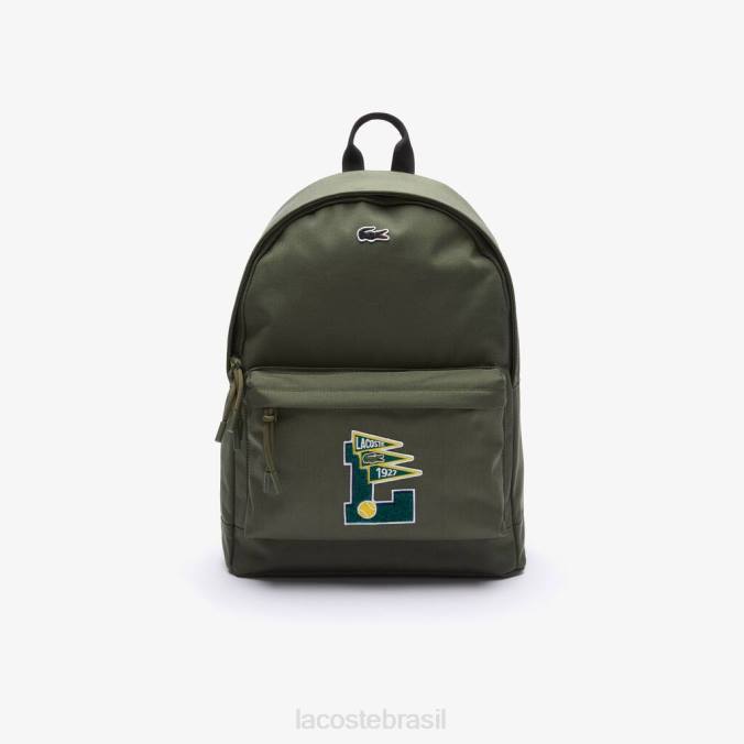 Lacoste homens mochila de lona com emblema neocroc galhardetes l eu remendo baobá P2PX2070 bolsas e artigos de couro