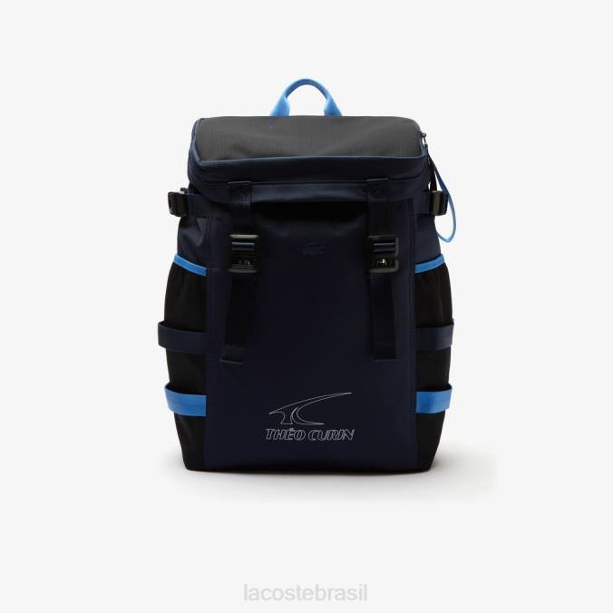 Lacoste x Theo homens mochila técnica de lona curin azul P2PX2124 bolsas e artigos de couro