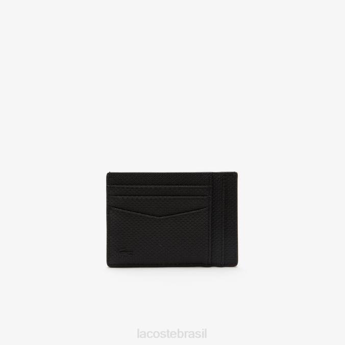 Lacoste homens porta-cartões em couro de bezerro chantaco preto P2PX1988 bolsas e artigos de couro