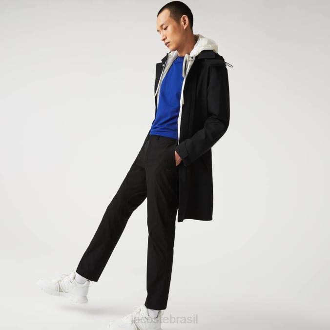 Lacoste homens calça chino slim fit leve e resistente à água preto P2PX1588 roupas