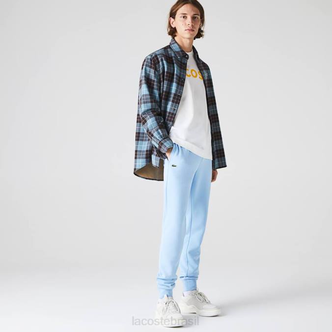 Lacoste homens calça esportiva de tênis de lã azul P2PX1157 roupas
